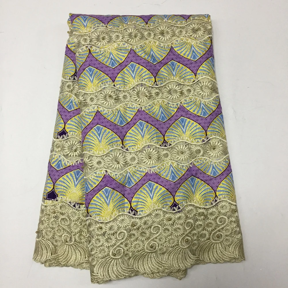 Tissu воск brode Африканский шнур кружева Водорастворимая Ткань для платья 5yds Высокое