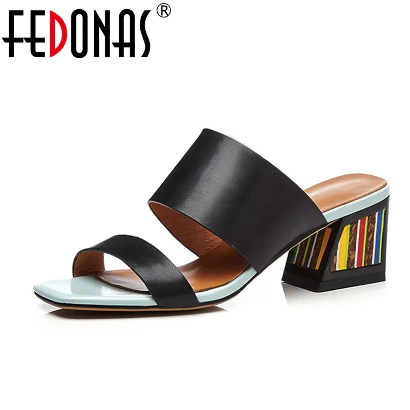 FEDONAS/2021 Летняя обувь из натуральной кожи на платформе Женские модные