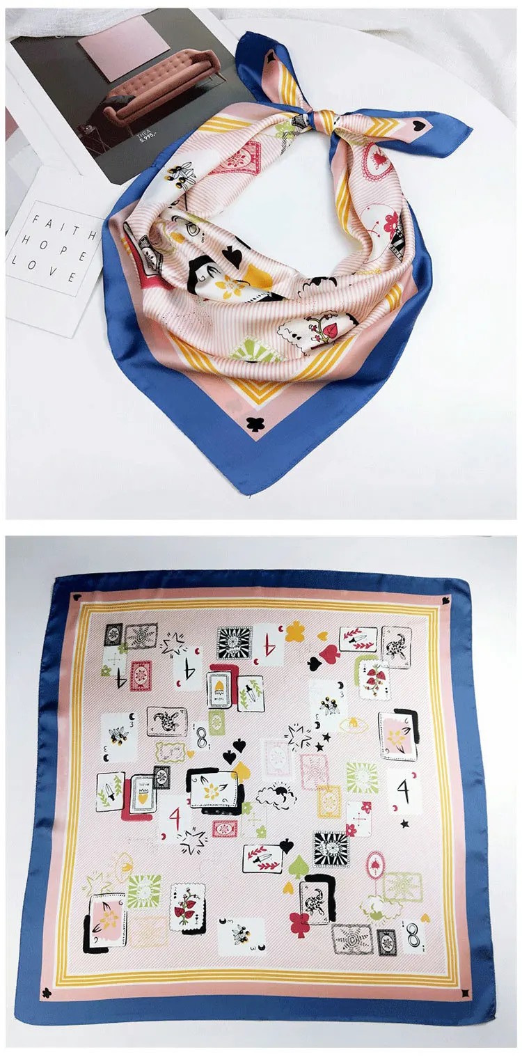 70*70 см Высококачественная точечная маленький квадратный шарф женский Сердце Любовь шелковые шарфы Декоративные Мягкие модные прекрасный шарф для головы