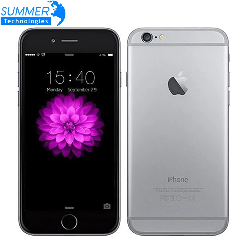 Оригинальный Apple iPhone 6 двухъядерный мобильный телефон IOS WCDMA LTE 4 7 'ips 1 Гб ram 16/64/128