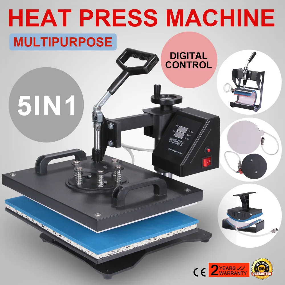 

12'' X 15'' 5 In 1 Digital Heat Press Adjustable Multi-spring Balancer Swing-away T Shirt Press Machine