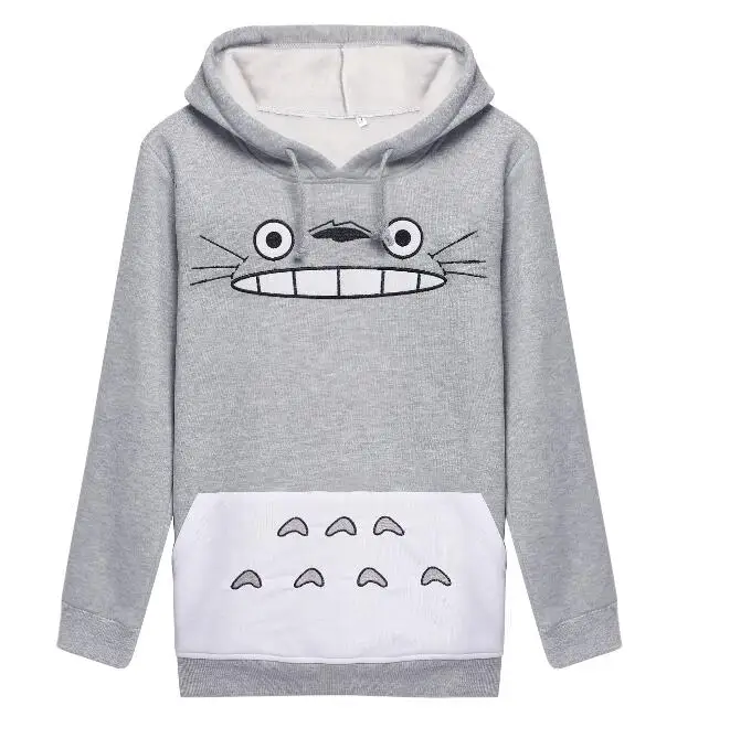 Супер милая зимняя женская одежда My Neighbor Totoro Аниме Топ с капюшоном футболка