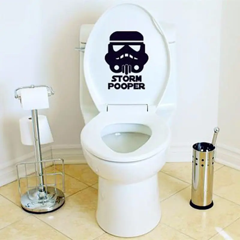 S48 Высокое качество Забавный шторм Pooper Туалет стены плакат сиденье наклейка Прохладный звездные войны двери ванной DIY стикер украшения S-48 - Цвет: S48