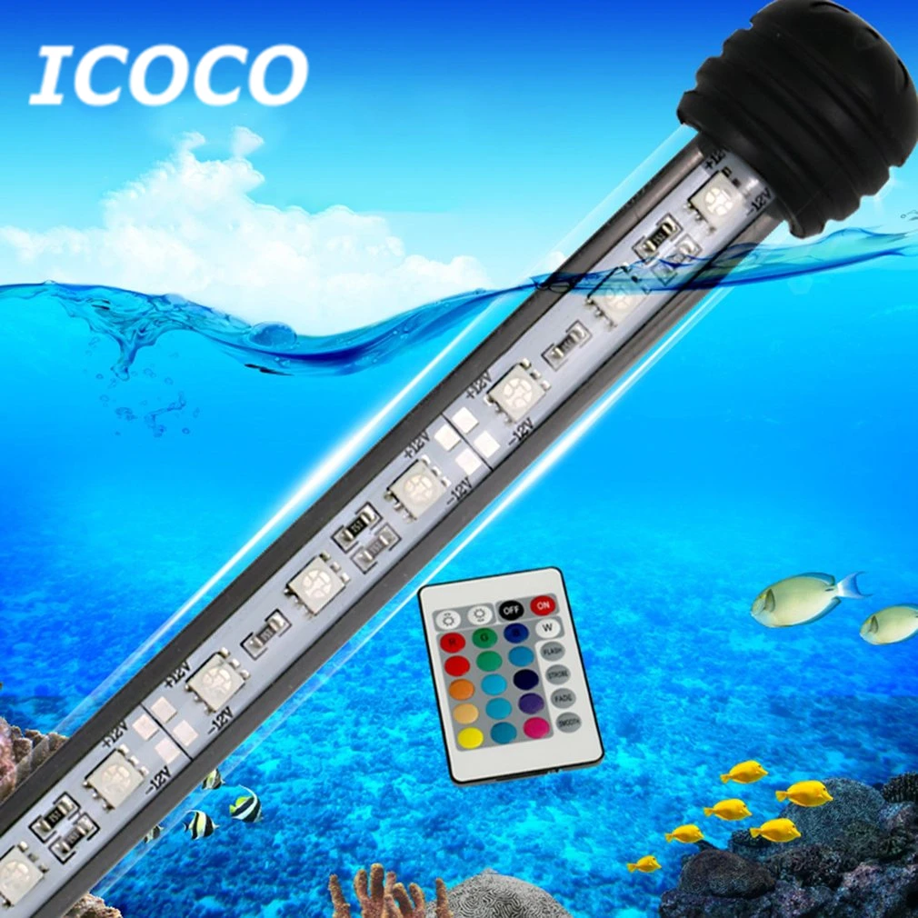 18 см водонепроницаемая лампа для аквариума 5050SMD RGB светодиодный аквариумный
