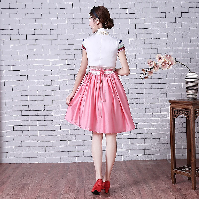 Элегантная женская обувь; большие размеры Korea Hanbok китайское традиционное платье Женский Национальный в Корейском стиле детский танцевальный костюм с вышивкой в Корейском стиле «ханбок» для повышения производительности