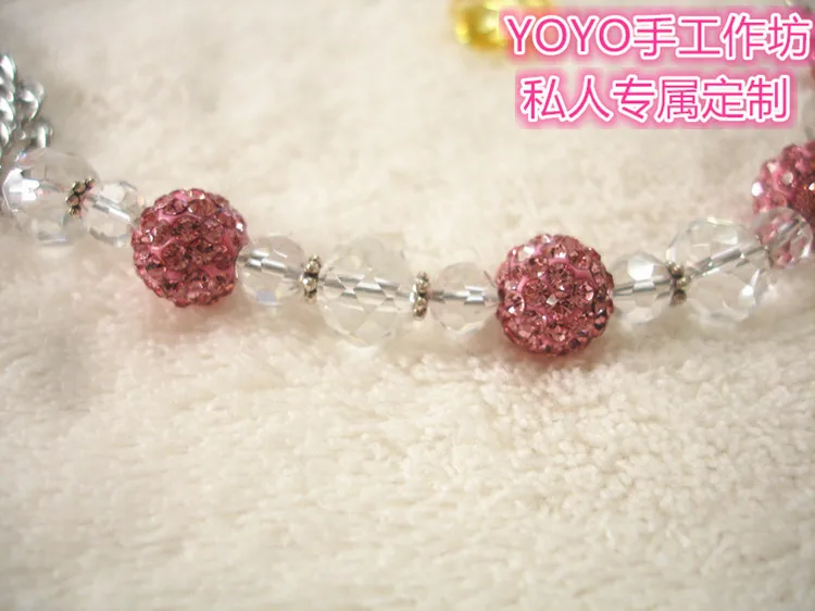 MIYOCAR потрясающая розовая блестящая кристальная цепочка для соски ручной