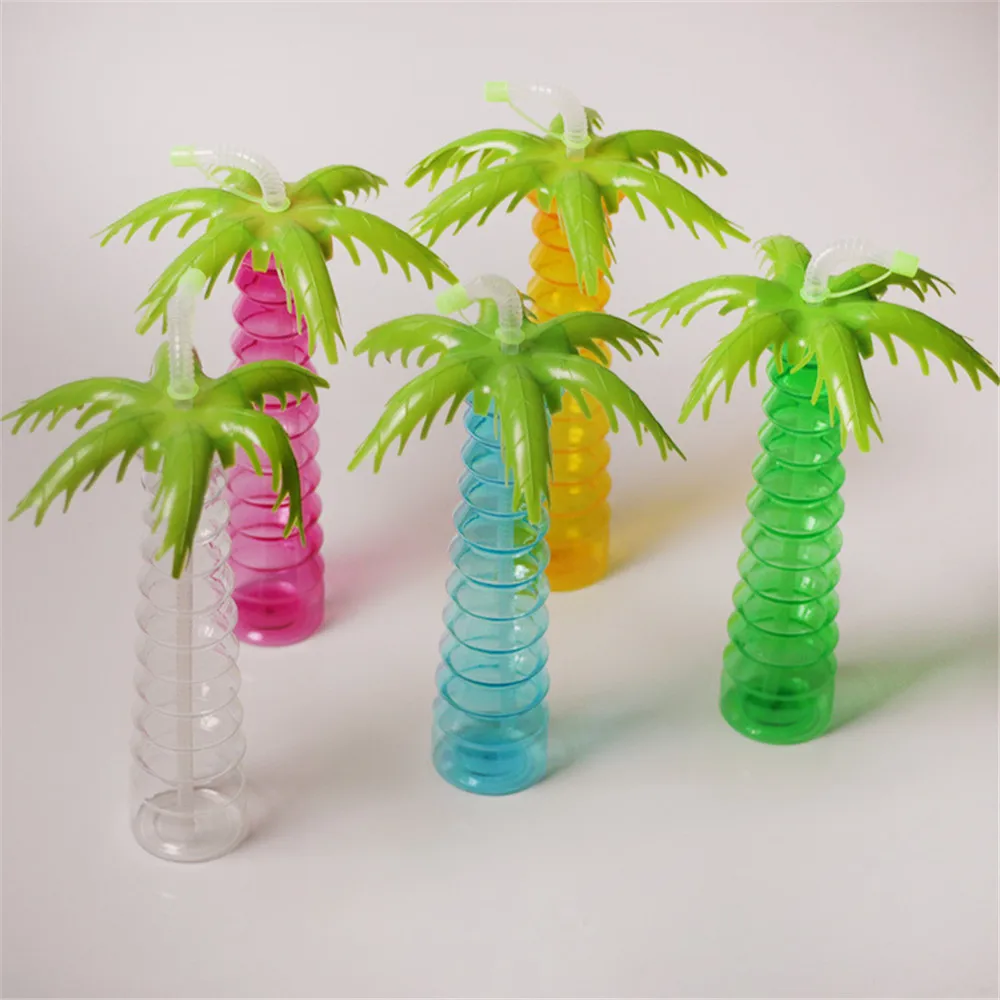 ZLJQ Pineapple Coconut Cup Summer Beach Creaive Tree Plastic Cups New Year Water Bottle Christmas Party Decoration 7D | Дом и сад