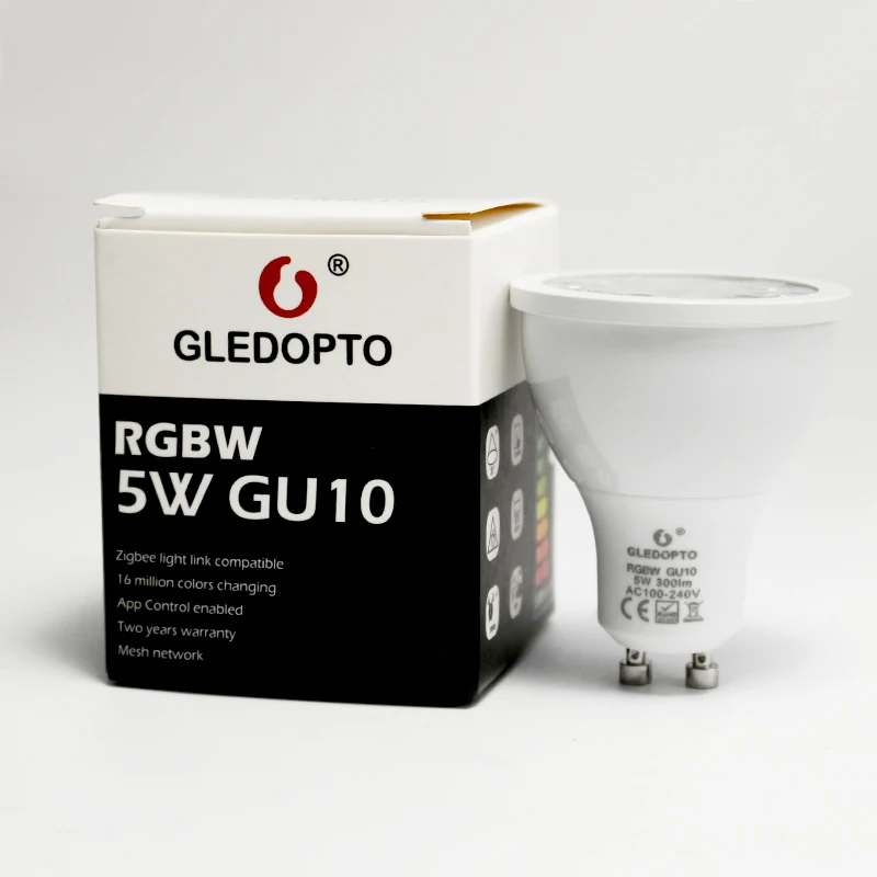 Rgb gu10 точечный свет rgbw rgb cct прожектор zigbee zll 5 Вт AC100 240V светодиодный контроллер