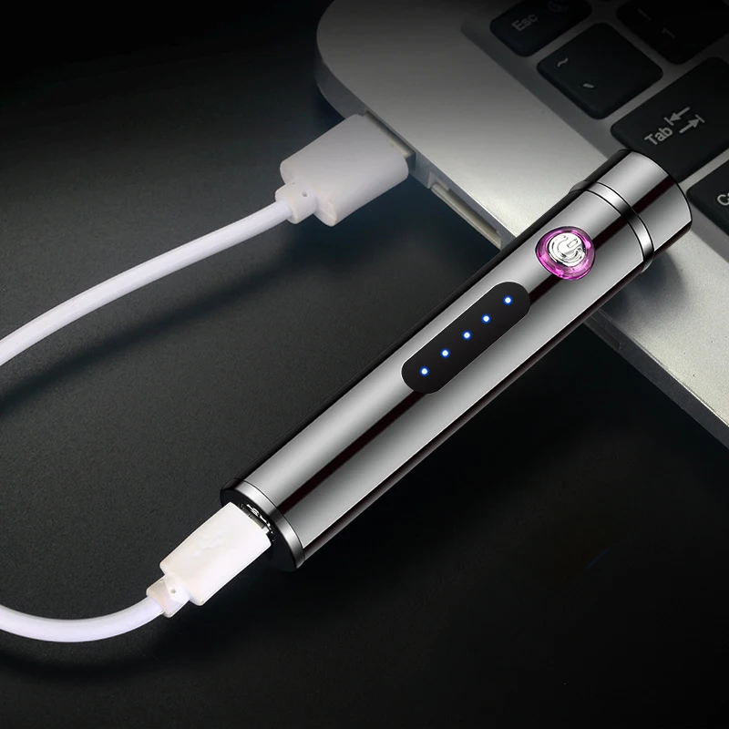 1 шт. ветрозащитная металлическая зажигалка двойная дуга USB перезаряжаемая