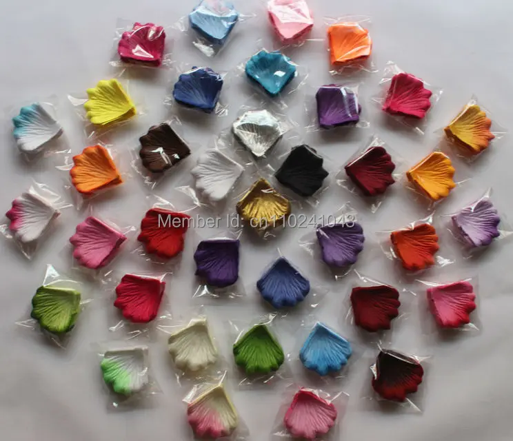 Бесплатная доставка 2000 шт./лот фиолетовые и белые шелковые лепестки роз для