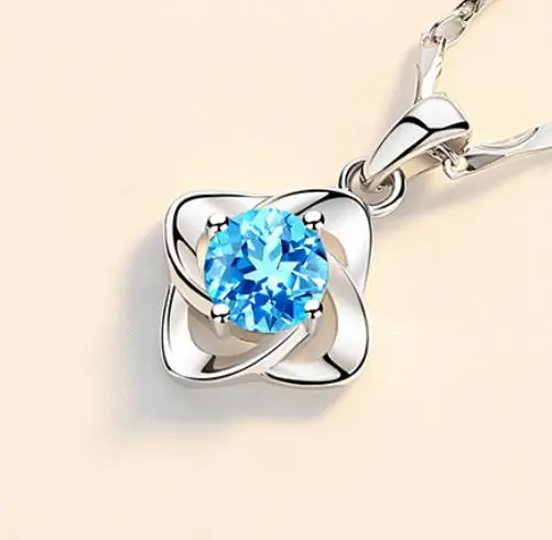 Ожерелье с голубым клевером и кристаллами Everoyal ювелирное украшение для девочек