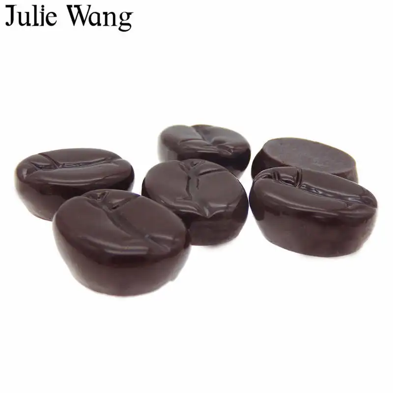 Julie Wang 20 шт. полимерные имитирующие кофейные зерна шоколадные подвески еда с
