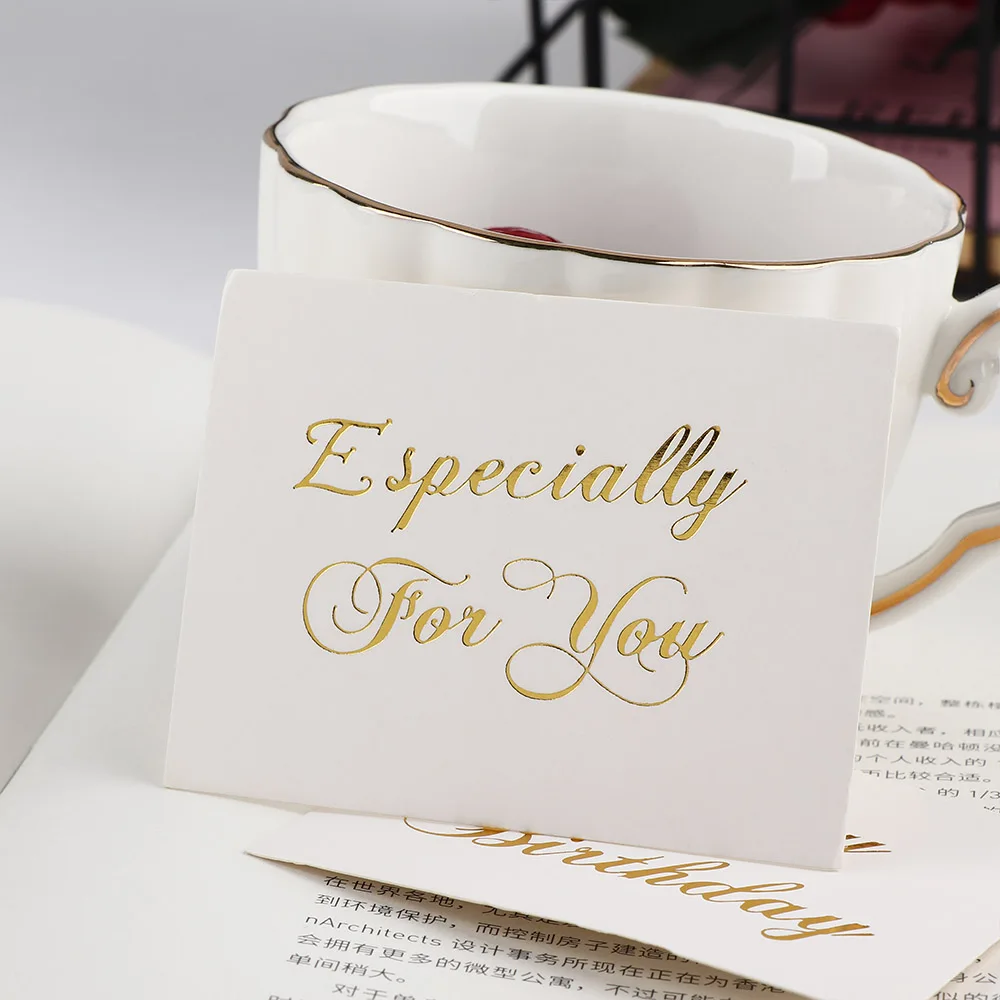 100 шт мини золотые рельефные поздравительные открытки с благодарностью на день