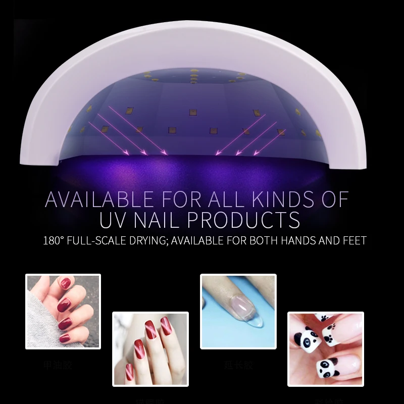 RS Nail Dryer 48W 24W switchable nail dryer double light sources UV LED lamp for gel polish ultra-red sensor 3 timings | Красота и