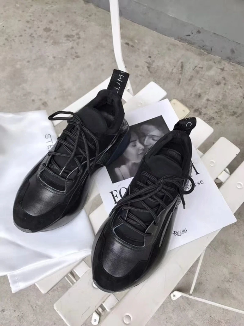 Высококачественные уличные спортивные кроссовки для женщин; zapatillas mujer; спортивная обувь из натуральной кожи на шнуровке для бега; роскошные кроссовки на платформе