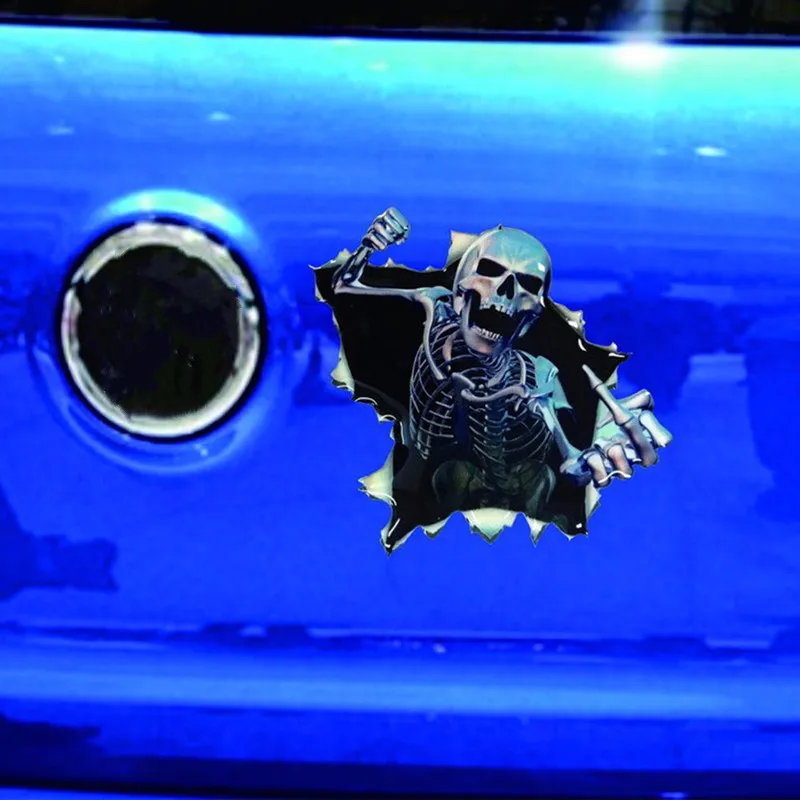 Светоотражающие чехлы на багажник автомобиля с черепом креативные