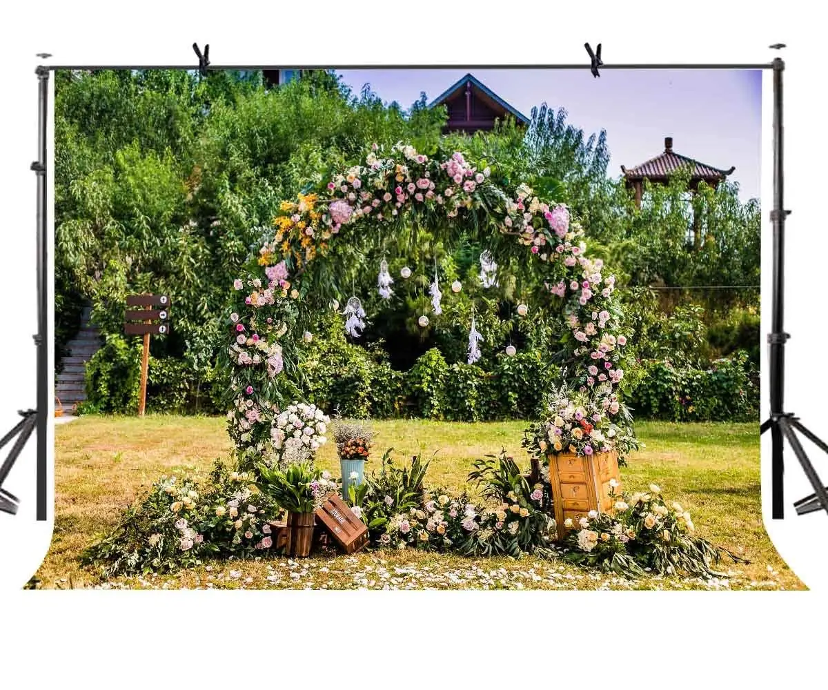 7x5ft венок Арки Фон для пикника реквизит фотосъемки|Аксессуары фотостудии| |