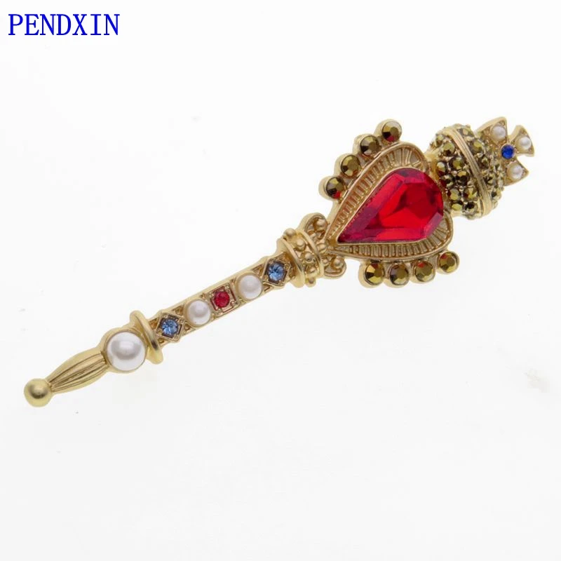 Baroque style restoring ancient ways crown cross little magic wand brooch | Украшения и аксессуары