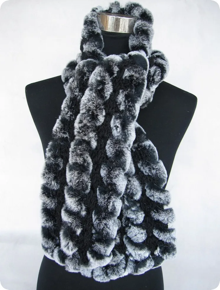 (TopFurMall) женские модные зимние вязаные шарфы из меха кролика Рекс меховые пашмины
