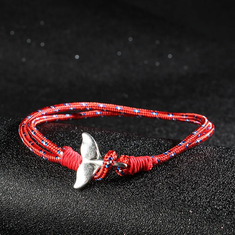 ISINYEE Fashion Whale Tail Anchor Charm Bracelets For Men Women Double Layed Survival Rope Wrap Bracelet Friendship Jewelry | Украшения и
