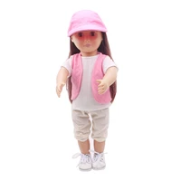 doll clothes casual autumn set pink waistcoat set toy accessories fit 18 inch girl doll and 43 cm baby doll c239