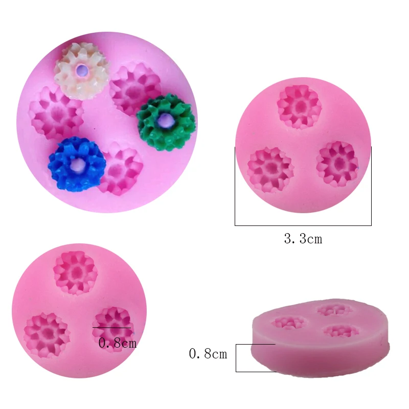 

Экологичный силиконовый инструмент для украшения торта в виде 3 цветов, силиконовая форма для помадки, инструменты для украшения мыла, «сде...