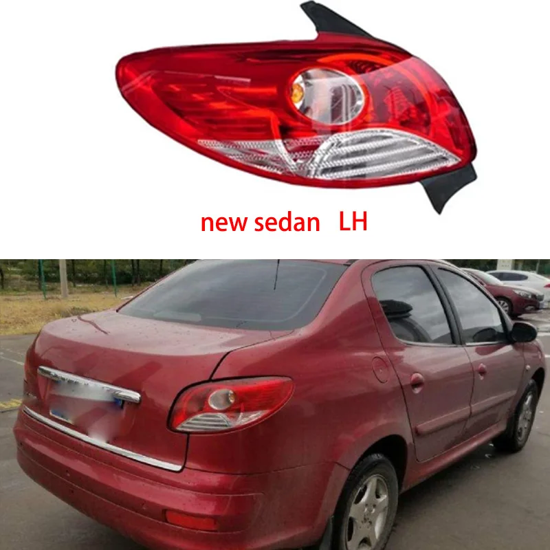 new sedan LH 1 шт. автомобильный светильник для уличного фонаря для peugeot 207 08-14 Hatchback sedan авто-Стайлинг задний левый и правый хвост светильник лампа заднего хода светильник - Испускаемый цвет: new sedan LH