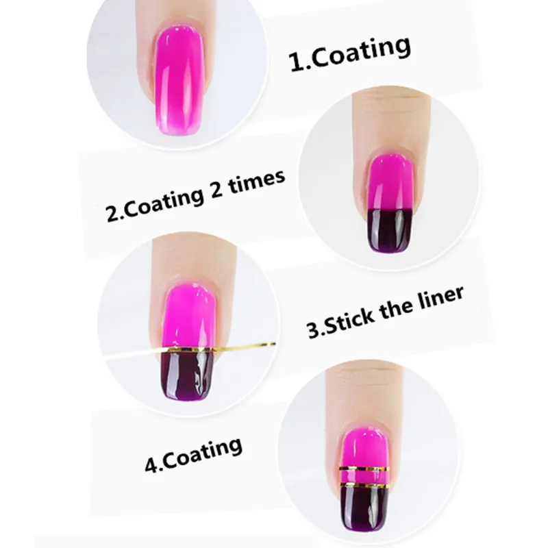 1 цвет/ролик Блестящая лента для ногтей многоцветная полоска клейкая подкладка