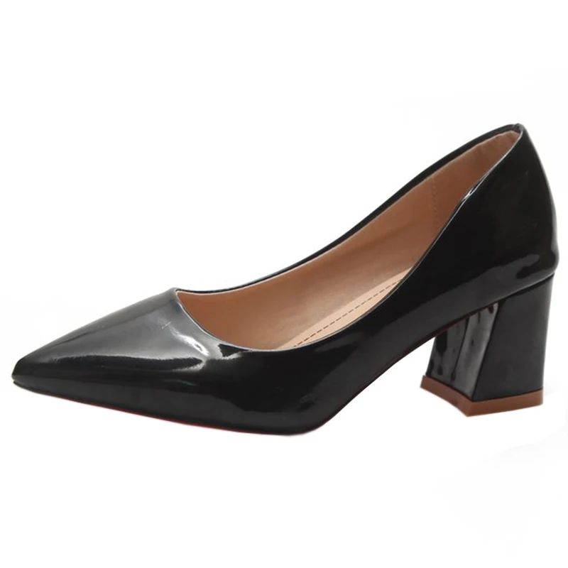 Женские туфли на толстом каблуке с острым носком высоком каблуке|Женские туфли| |