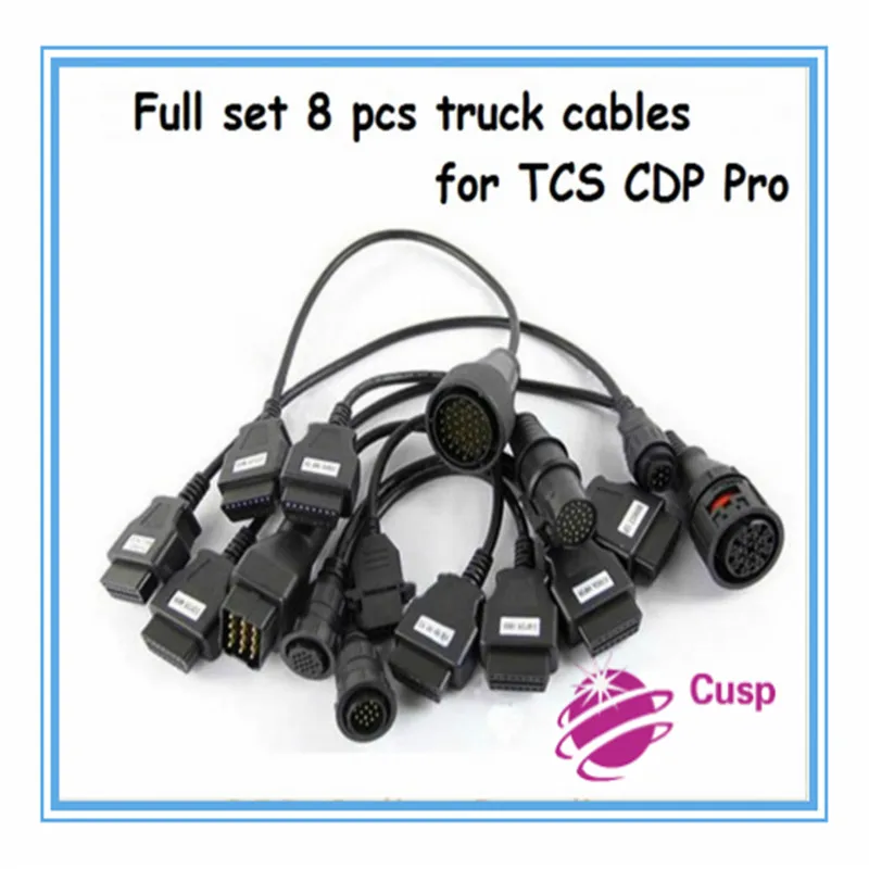 Последний Полный комплект 8 шт. грузовиков кабели obd2 диагностики OBD OBDII 2 разъема