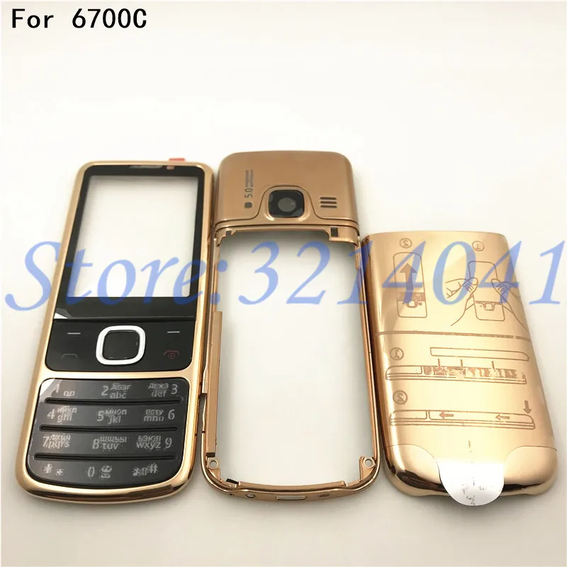 

For Nokia 6700 6700C Classic New Full Complete Metal Mobile Phone Housing Repair parts English And Russian Keypad