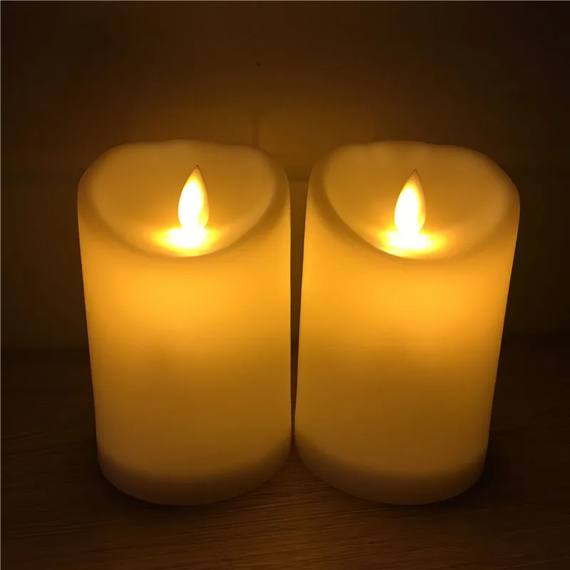 Желтые янтарные движущиеся фитили светодиодные беспламенные Свечи 3 батареи AAA в