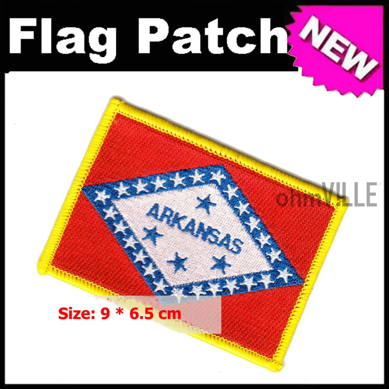 Арканзас Флаг патч железо на патчи-100% гарантия качества вышитая аппликация мотив