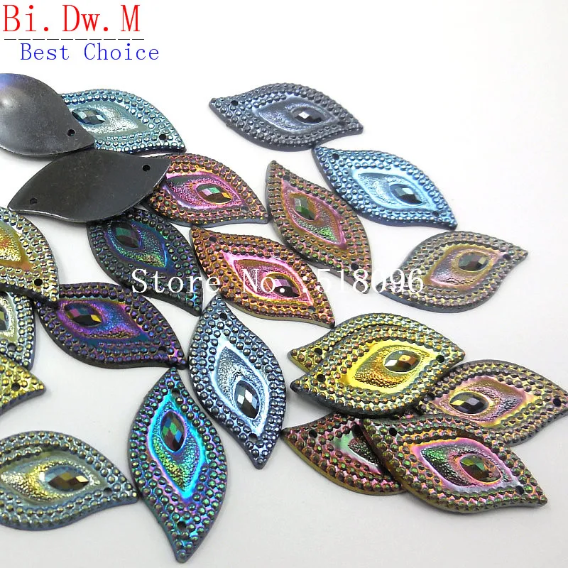 Стразы из высококачественной смолы разноцветные камни в форме листа и