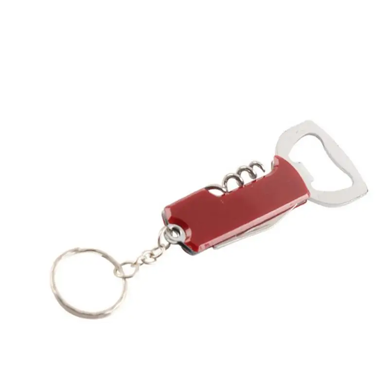 Wine Red Открывалка для бутылок из нержавеющей стали диспенсер для бутылок вина многофункциональный нож для вина открывалка для пива все-в-одном пивной штопор с брелком - Цвет: Wine Red