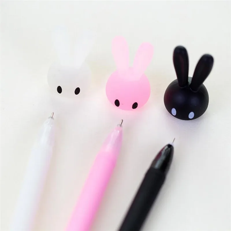 1PCS Cute Plastic Gel Pens Lovely Cartoon Rabbit Pen For Kids Writing Gift Stationery Shool Office Supplies 0.38mm | Канцтовары для