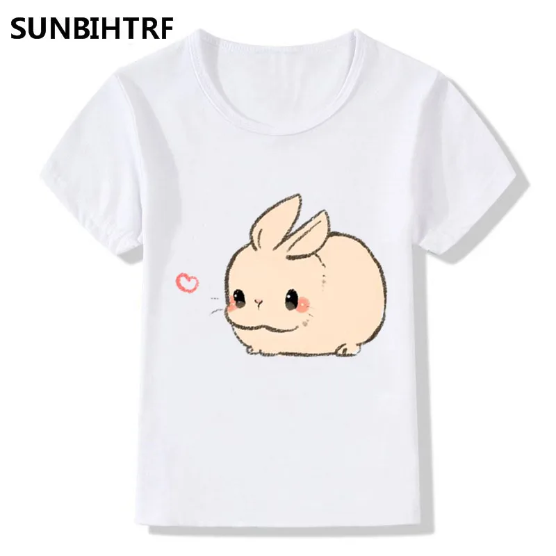 Детские Забавные футболки с единорогом и кроликом детские летние топы футболка