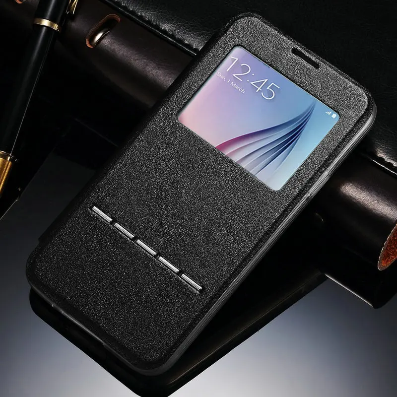 TANZ чехол с окошком для экрана Дисплей флип из ТПУ Samsung Galaxy S6 G9200 край G9250 S6edgePlus