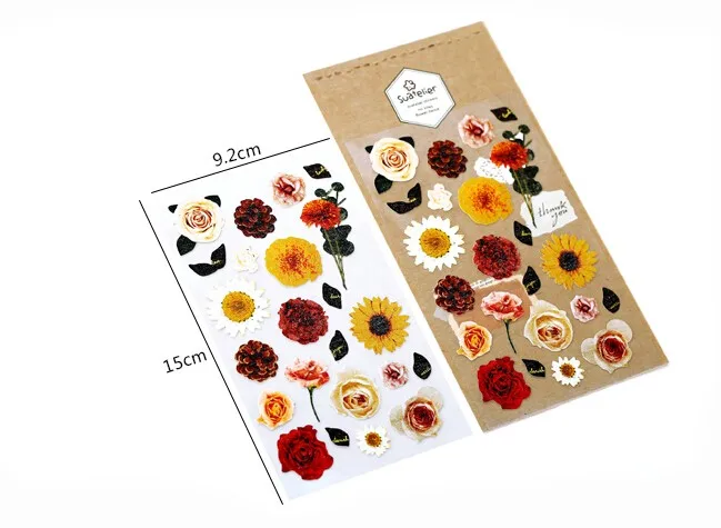 1 лист корейский Винтаж хлопчатобумажной ткани цветы канцелярские дневник