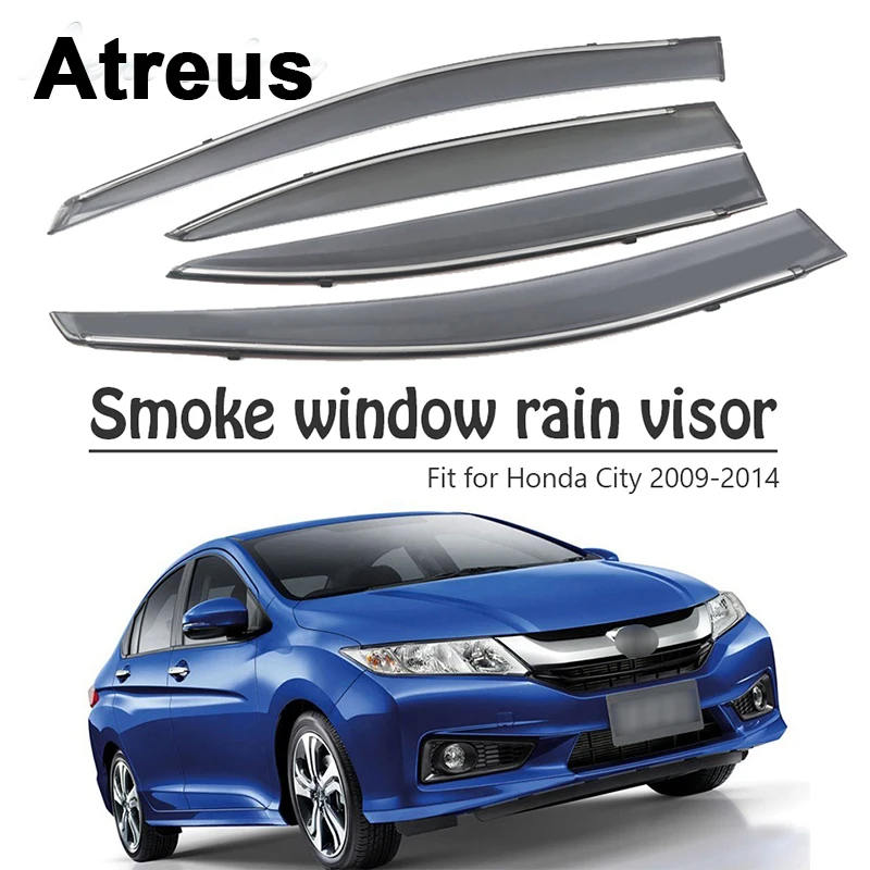 

Atreus For Honda City 2009 2010 2011 2012 2013 2014 Car Accessories Door Smoke Window Sun Rain Visor Wind Deflector Guard Shield