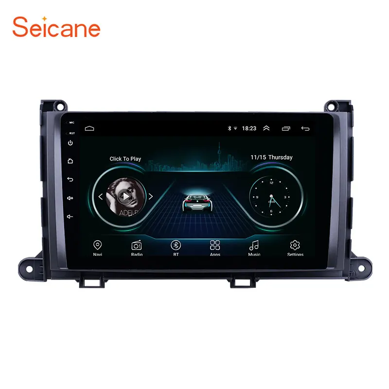 Автомобильный радиоприемник Seicane 2DIN 9 &quot Android 8 1 GPS стерео плеер для Toyota Sienna 2009 2014
