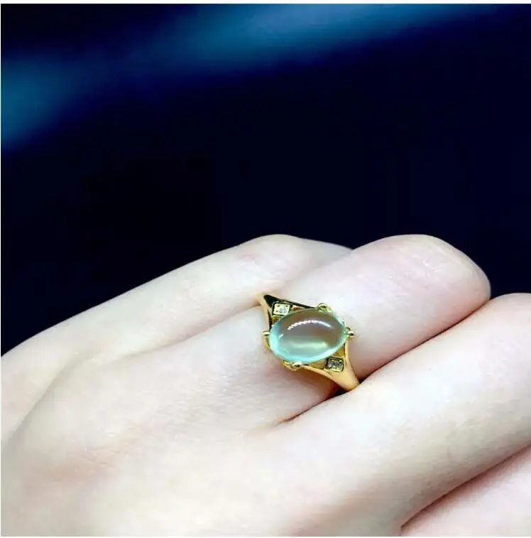 

Натуральный пренит женские Кольцо Бесплатная доставка Натуральный пренит кольцо 925 пробы серебро Драгоценные Размеры 7*9 мм