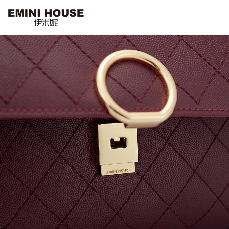 EMINI HOUSE роскошные сумки с ромбовидной решеткой женские дизайнерские через плечо