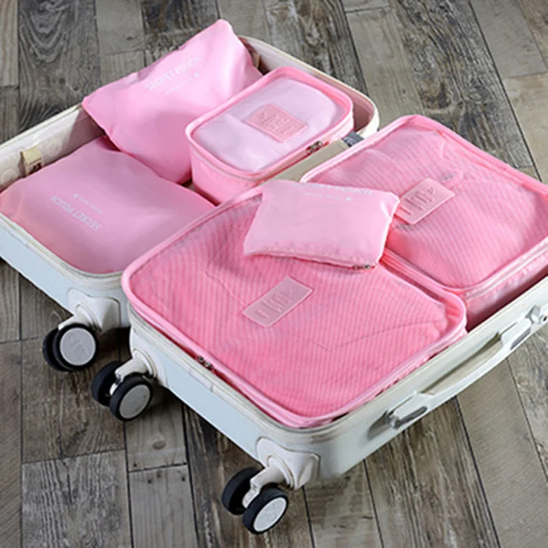 Дорожные сумки 6 шт./компл. сумка на молнии для багажа портативный упаковочный