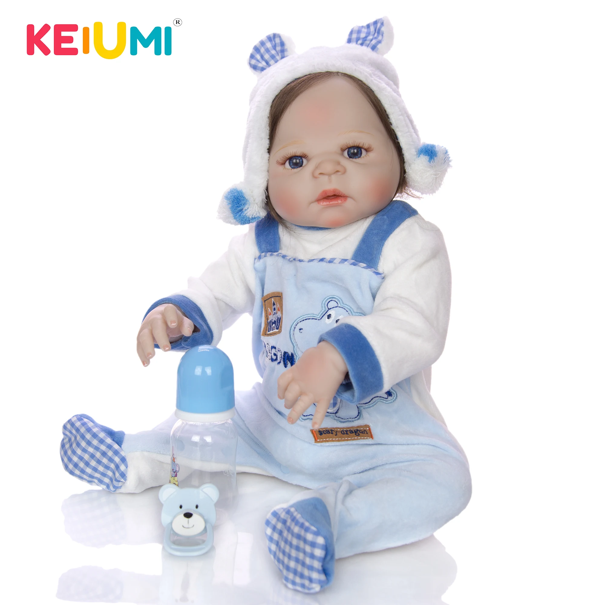 KEIUMI 23 ''57 см Реалистичная кукла-реборн полностью виниловая силиконовая Реалистичная кукла-игрушка для мальчика, ребенка, детский подарок на день рождения