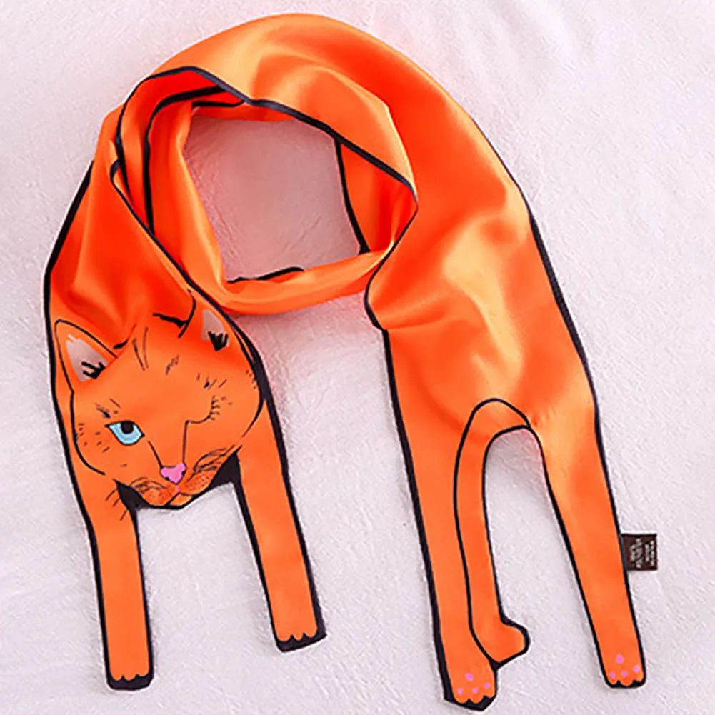 Orange Cat Дизайнерская сумка с шарфом, уникальная шелковая rfid-блокировка животных - Цвет: Orange Cat
