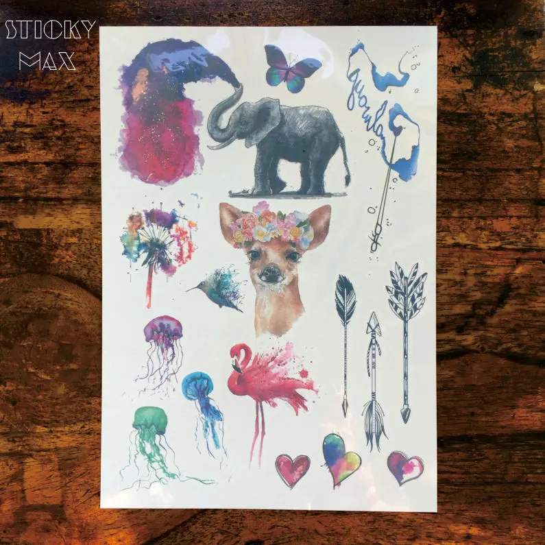 W18 1 шт. Корона олень слон акварель медуза фламинго и Одуванчик Красивая