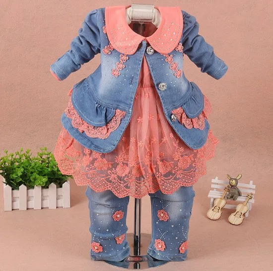 Новинка 2017 года комплект одежды для девочек из 3 предметов: куртка в стиле пэчворк