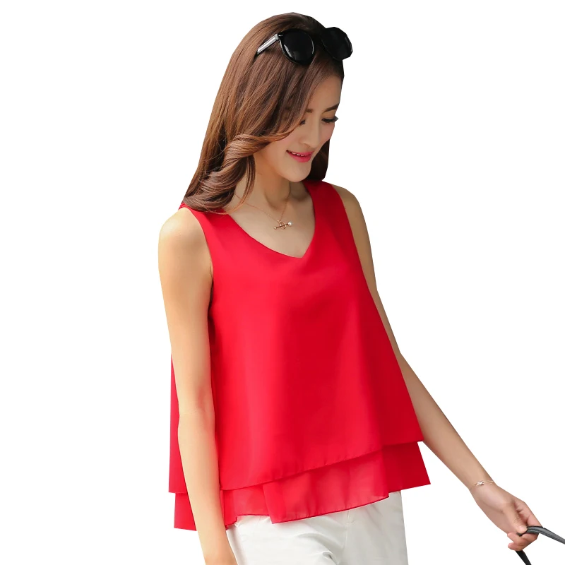 Новинка 2017 летняя стильная блузка женские шифоновые майки сексуальный жилет с