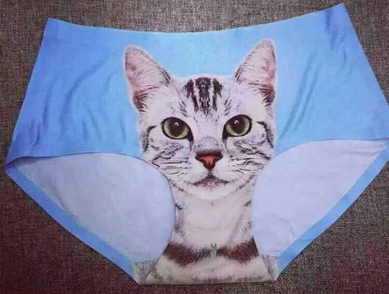 Женское Бесшовное нижнее белье Meow розовые трусы с 3D принтом в виде кошек R3